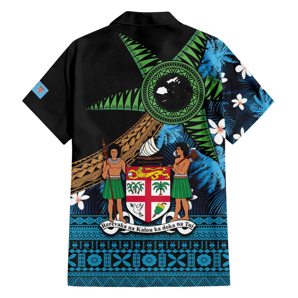 Fiji Day Family Matching Tank Maxi Dress and Hawaiian Shirt Palm Tree With Plumeria Tapa Tribal Pattern LT03 - Polynesian Pride