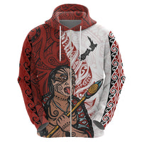 Maori Warrior Hoodie Silver Fern New Zealand Map With Kowhaiwhai Pattern LT03 - Polynesian Pride