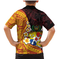 Tonga Culture Family Matching Mermaid Dress and Hawaiian Shirt Ngatu Pattern with Plumeria and Hibiscus LT03 - Polynesian Pride