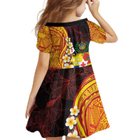 Tonga Culture Family Matching Off Shoulder Maxi Dress and Hawaiian Shirt Ngatu Pattern with Plumeria and Hibiscus LT03 - Polynesian Pride