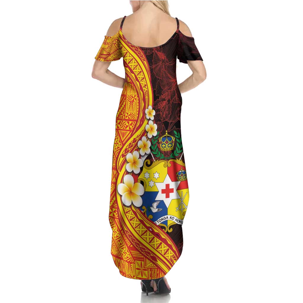Tonga Culture Family Matching Summer Maxi Dress and Hawaiian Shirt Ngatu Pattern with Plumeria and Hibiscus LT03 - Polynesian Pride