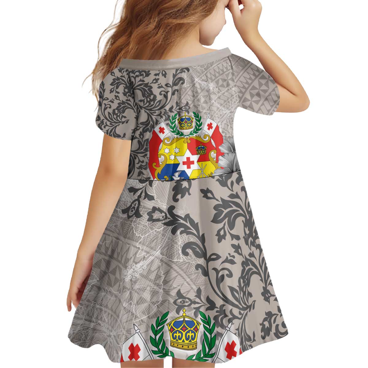 Tonga Culture Family Matching Off Shoulder Short Dress and Hawaiian Shirt Ngatu Pattern and Blooming Hibiscus LT03 - Polynesian Pride