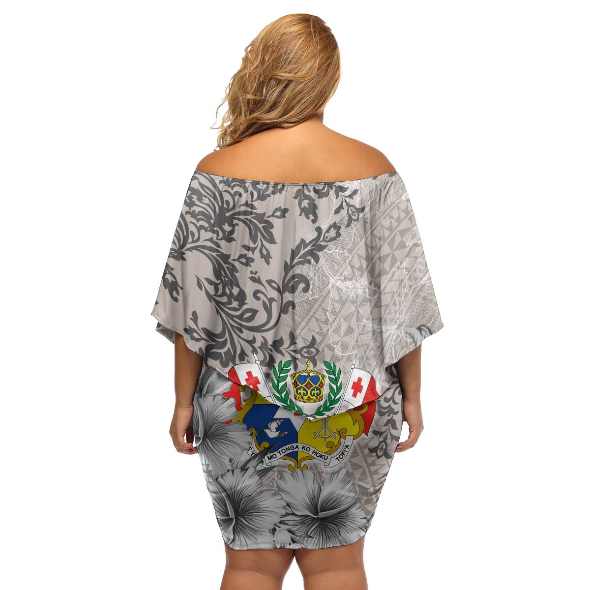 Tonga Culture Family Matching Off Shoulder Short Dress and Hawaiian Shirt Ngatu Pattern and Blooming Hibiscus LT03 - Polynesian Pride