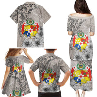 Tonga Culture Family Matching Puletasi and Hawaiian Shirt Ngatu Pattern and Blooming Hibiscus LT03 - Polynesian Pride