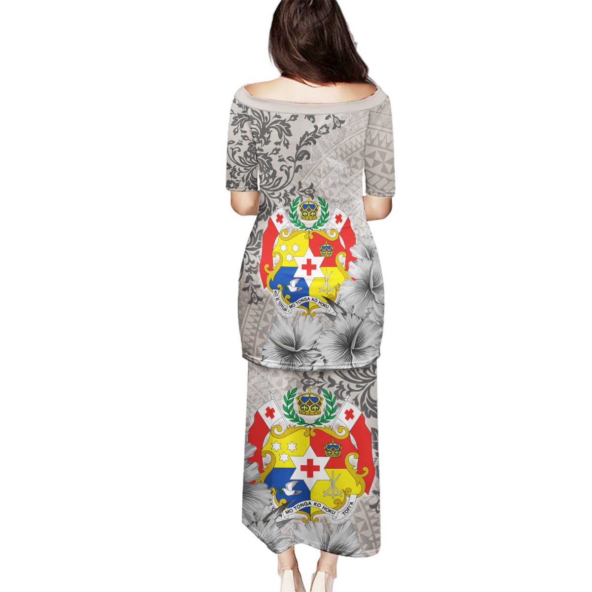 Tonga Culture Family Matching Puletasi and Hawaiian Shirt Ngatu Pattern and Blooming Hibiscus LT03 - Polynesian Pride