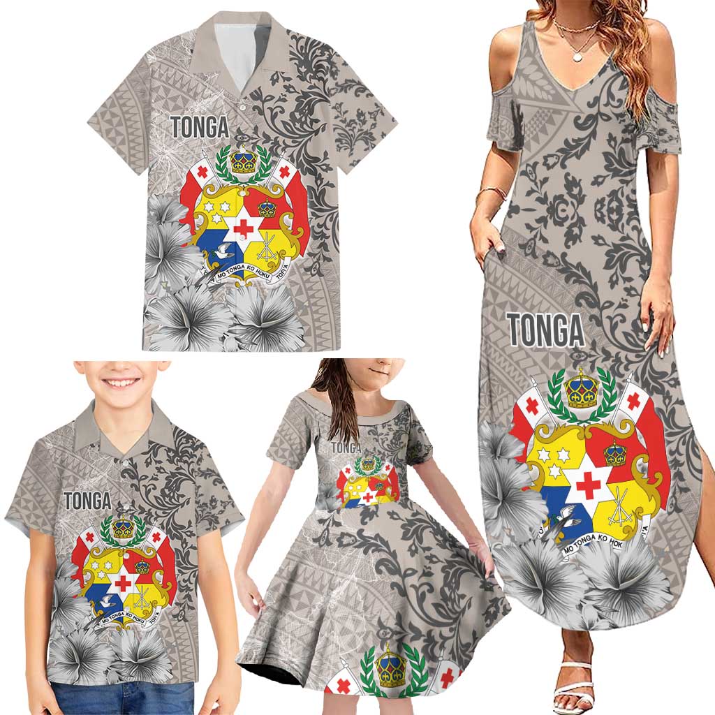 Tonga Culture Family Matching Summer Maxi Dress and Hawaiian Shirt Ngatu Pattern and Blooming Hibiscus LT03 - Polynesian Pride
