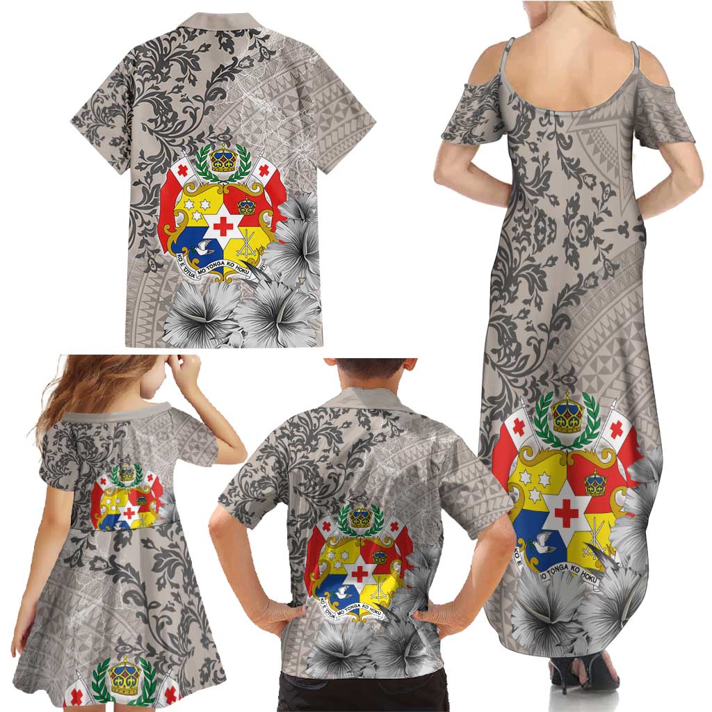 Tonga Culture Family Matching Summer Maxi Dress and Hawaiian Shirt Ngatu Pattern and Blooming Hibiscus LT03 - Polynesian Pride