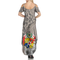 Tonga Culture Family Matching Summer Maxi Dress and Hawaiian Shirt Ngatu Pattern and Blooming Hibiscus LT03 - Polynesian Pride