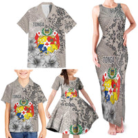 Tonga Culture Family Matching Tank Maxi Dress and Hawaiian Shirt Ngatu Pattern and Blooming Hibiscus LT03 - Polynesian Pride