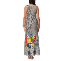 Tonga Culture Family Matching Tank Maxi Dress and Hawaiian Shirt Ngatu Pattern and Blooming Hibiscus LT03 - Polynesian Pride