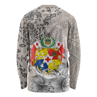 Tonga Culture Long Sleeve Shirt Ngatu Pattern and Blooming Hibiscus LT03 - Polynesian Pride