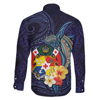 Tonga Vava'u Humpback Whale Blue Water Family Matching Long Sleeve Bodycon Dress and Hawaiian Shirt Polynesian Hibiscus Flowers LT03 - Polynesian Pride