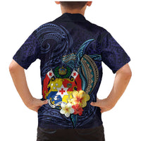 Tonga Vava'u Humpback Whale Blue Water Family Matching Mermaid Dress and Hawaiian Shirt Polynesian Hibiscus Flowers LT03 - Polynesian Pride