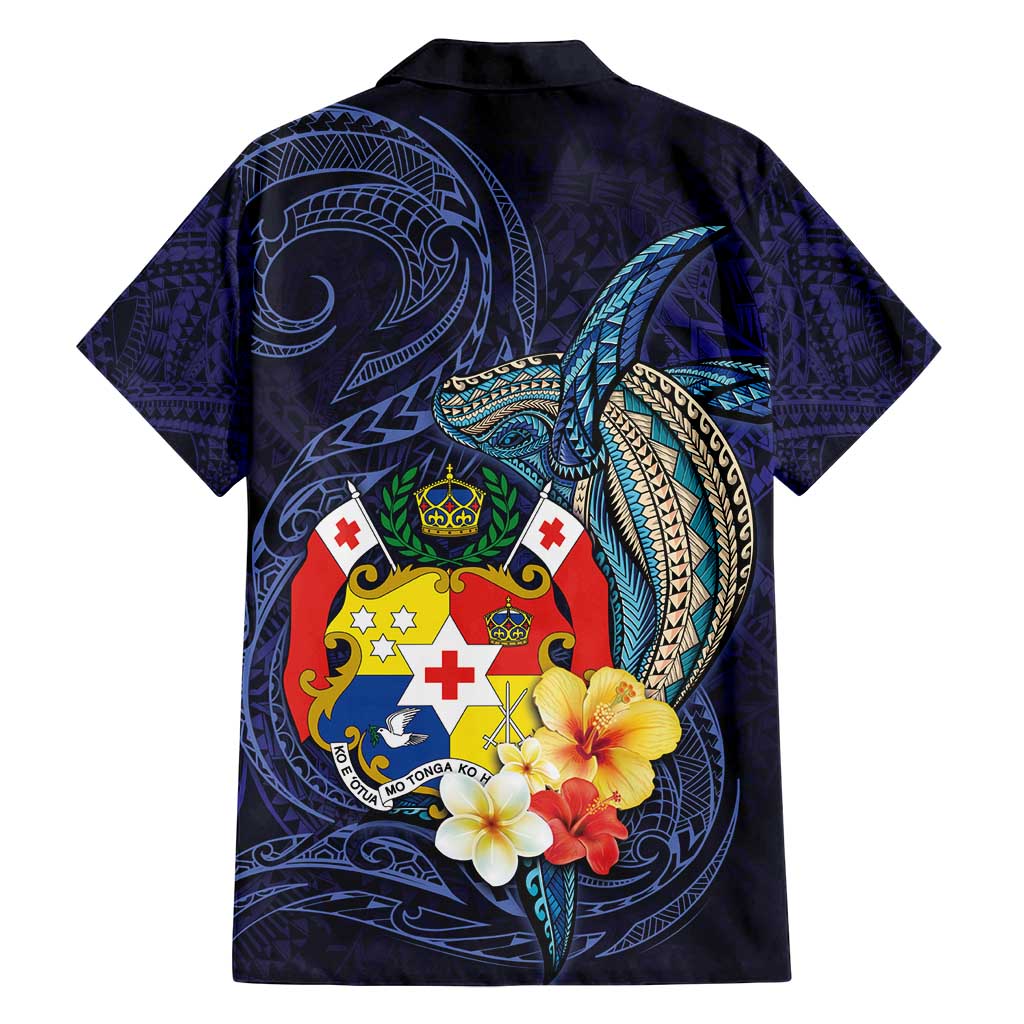 Tonga Vava'u Humpback Whale Blue Water Family Matching Off Shoulder Maxi Dress and Hawaiian Shirt Polynesian Hibiscus Flowers LT03 - Polynesian Pride
