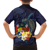 Tonga Vava'u Humpback Whale Blue Water Family Matching Summer Maxi Dress and Hawaiian Shirt Polynesian Hibiscus Flowers LT03 - Polynesian Pride