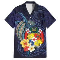Tonga Vava'u Humpback Whale Blue Water Family Matching Summer Maxi Dress and Hawaiian Shirt Polynesian Hibiscus Flowers LT03 Dad's Shirt - Short Sleeve Blue - Polynesian Pride