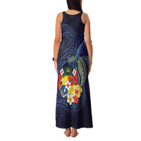 Tonga Vava'u Humpback Whale Blue Water Family Matching Tank Maxi Dress and Hawaiian Shirt Polynesian Hibiscus Flowers LT03 - Polynesian Pride