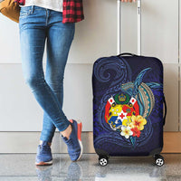 Tonga Vava'u Humpback Whale Blue Water Luggage Cover Polynesian Hibiscus Flowers LT03 - Polynesian Pride