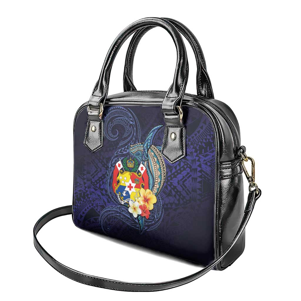 Tonga Vava'u Humpback Whale Blue Water Shoulder Handbag Polynesian Hibiscus Flowers