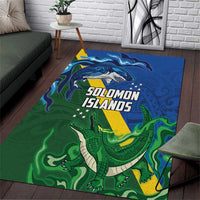 Solomon Islands Polynesian Tribal Shark and Crocodile Area Rug
