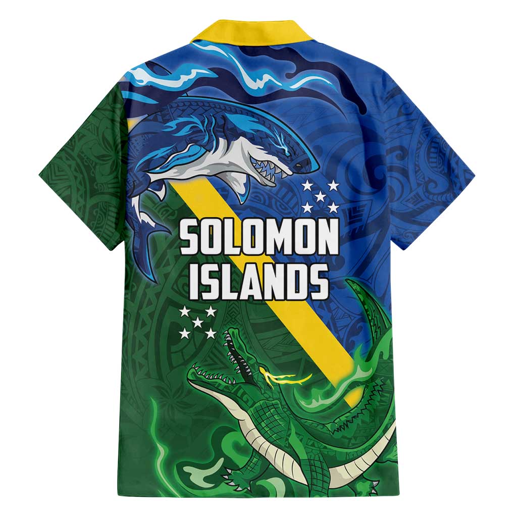 Solomon Islands Polynesian Tribal Shark and Crocodile Family Matching Tank Maxi Dress and Hawaiian Shirt LT03 - Polynesian Pride