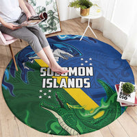 Solomon Islands Polynesian Tribal Shark and Crocodile Round Carpet LT03 - Polynesian Pride