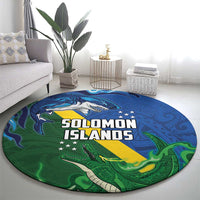 Solomon Islands Polynesian Tribal Shark and Crocodile Round Carpet LT03 - Polynesian Pride