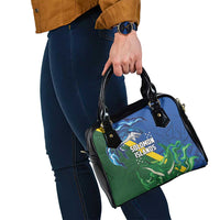 Solomon Islands Polynesian Tribal Shark and Crocodile Shoulder Handbag