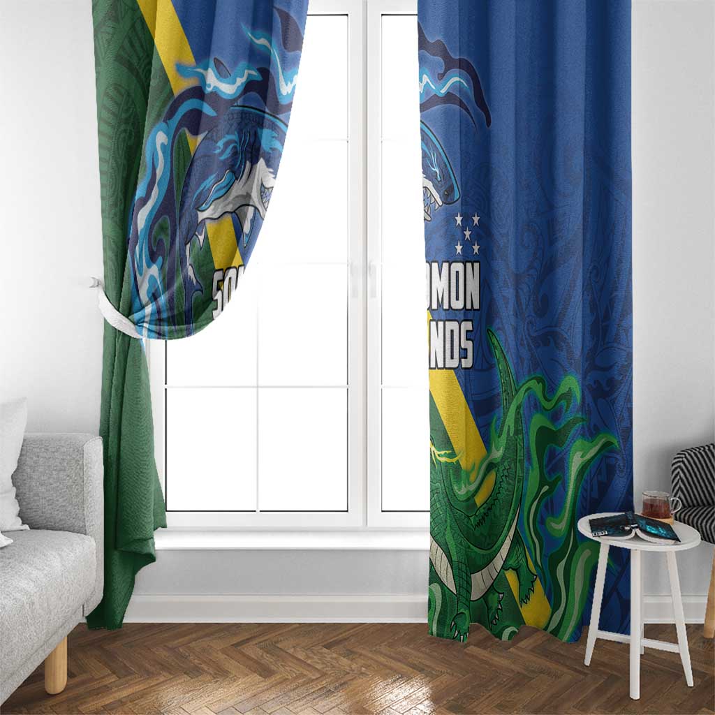 Solomon Islands Polynesian Tribal Shark and Crocodile Window Curtain LT03 - Polynesian Pride