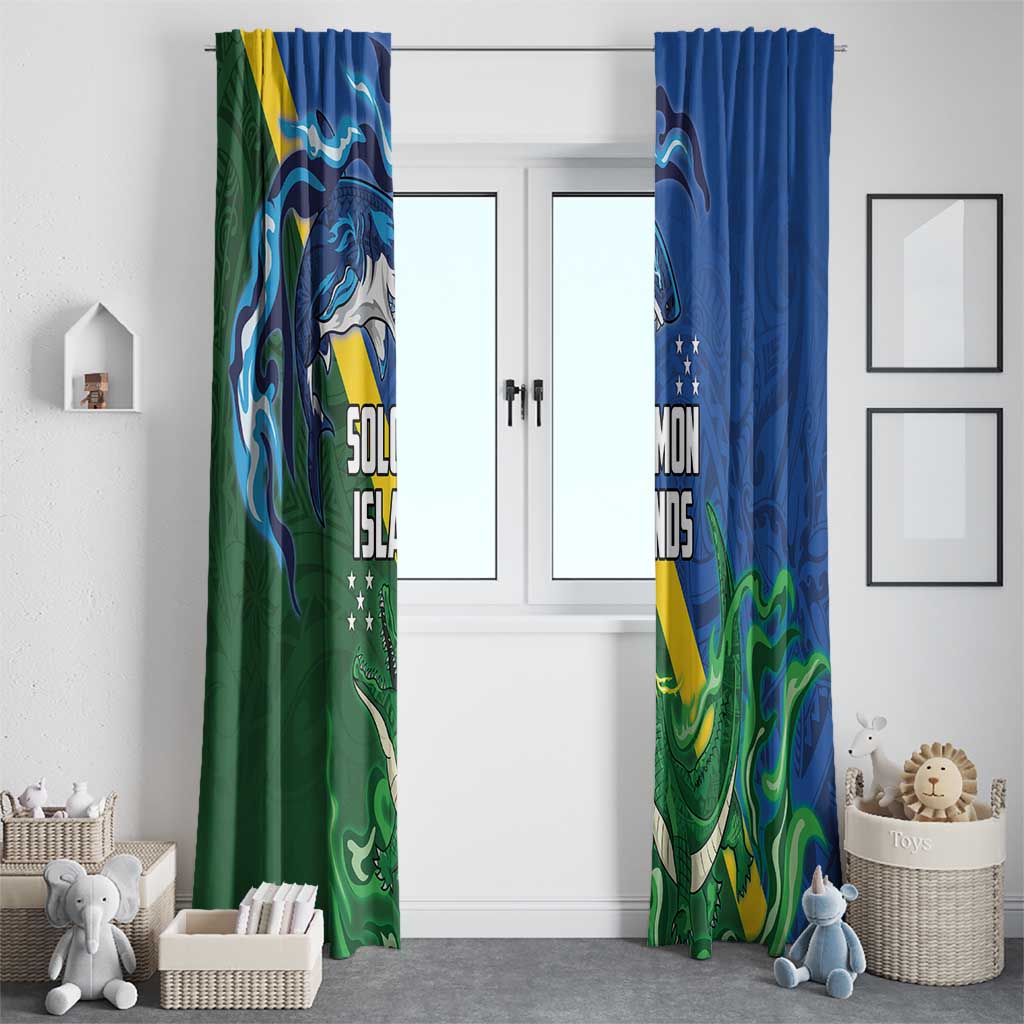 Solomon Islands Polynesian Tribal Shark and Crocodile Window Curtain LT03 - Polynesian Pride
