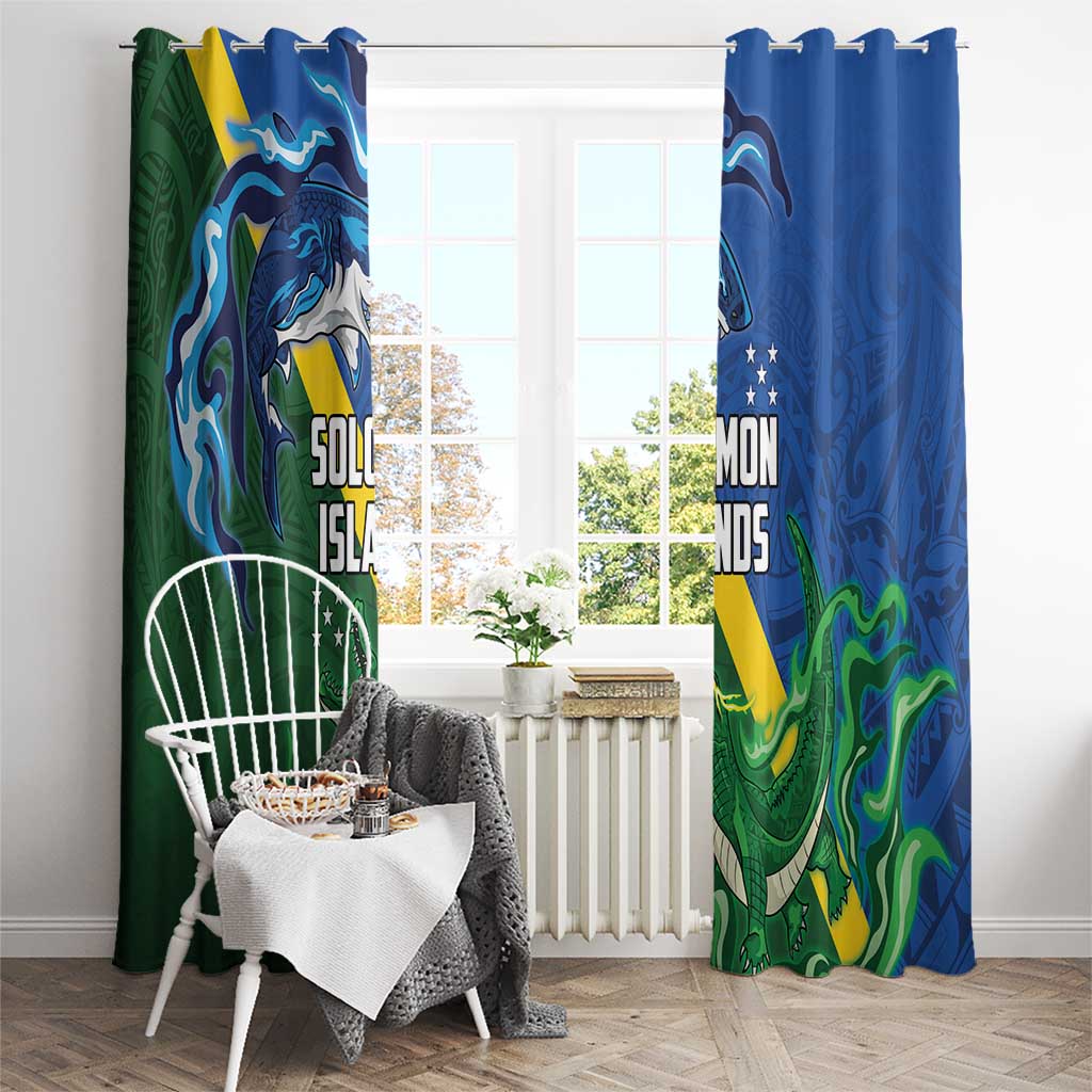 Solomon Islands Polynesian Tribal Shark and Crocodile Window Curtain LT03 - Polynesian Pride