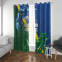 Solomon Islands Polynesian Tribal Shark and Crocodile Window Curtain LT03 With Grommets Blue - Polynesian Pride