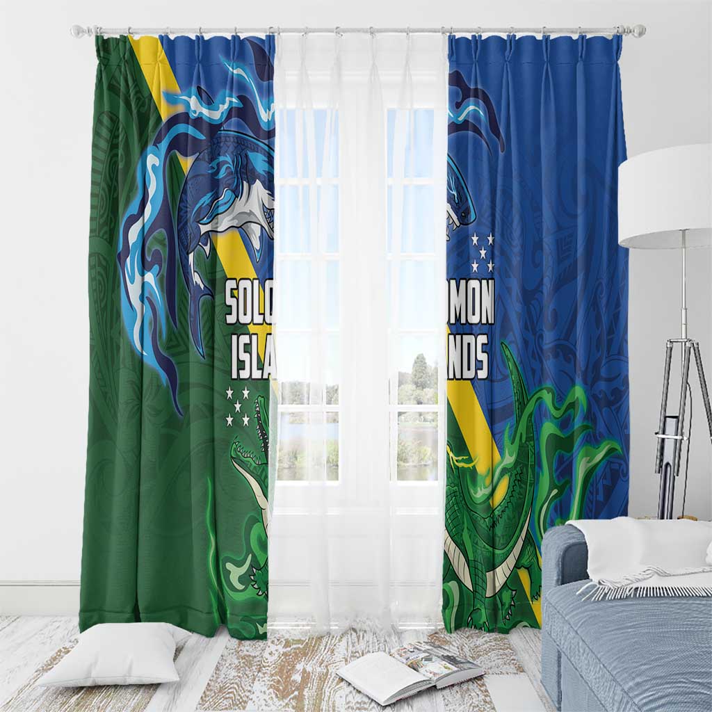 Solomon Islands Polynesian Tribal Shark and Crocodile Window Curtain LT03 - Polynesian Pride