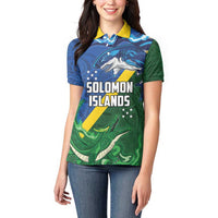 Solomon Islands Polynesian Tribal Shark and Crocodile Women Polo Shirt