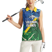 Solomon Islands Polynesian Tribal Shark and Crocodile Women Sleeveless Polo Shirt LT03 - Polynesian Pride