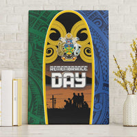 Solomon Islands Remembrance Day Canvas Wall Art Lest We Forget and Polynesian Tattoo Pattern