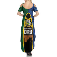 Solomon Islands Remembrance Day Family Matching Summer Maxi Dress and Hawaiian Shirt Lest We Forget and Polynesian Tattoo Pattern LT03 - Polynesian Pride