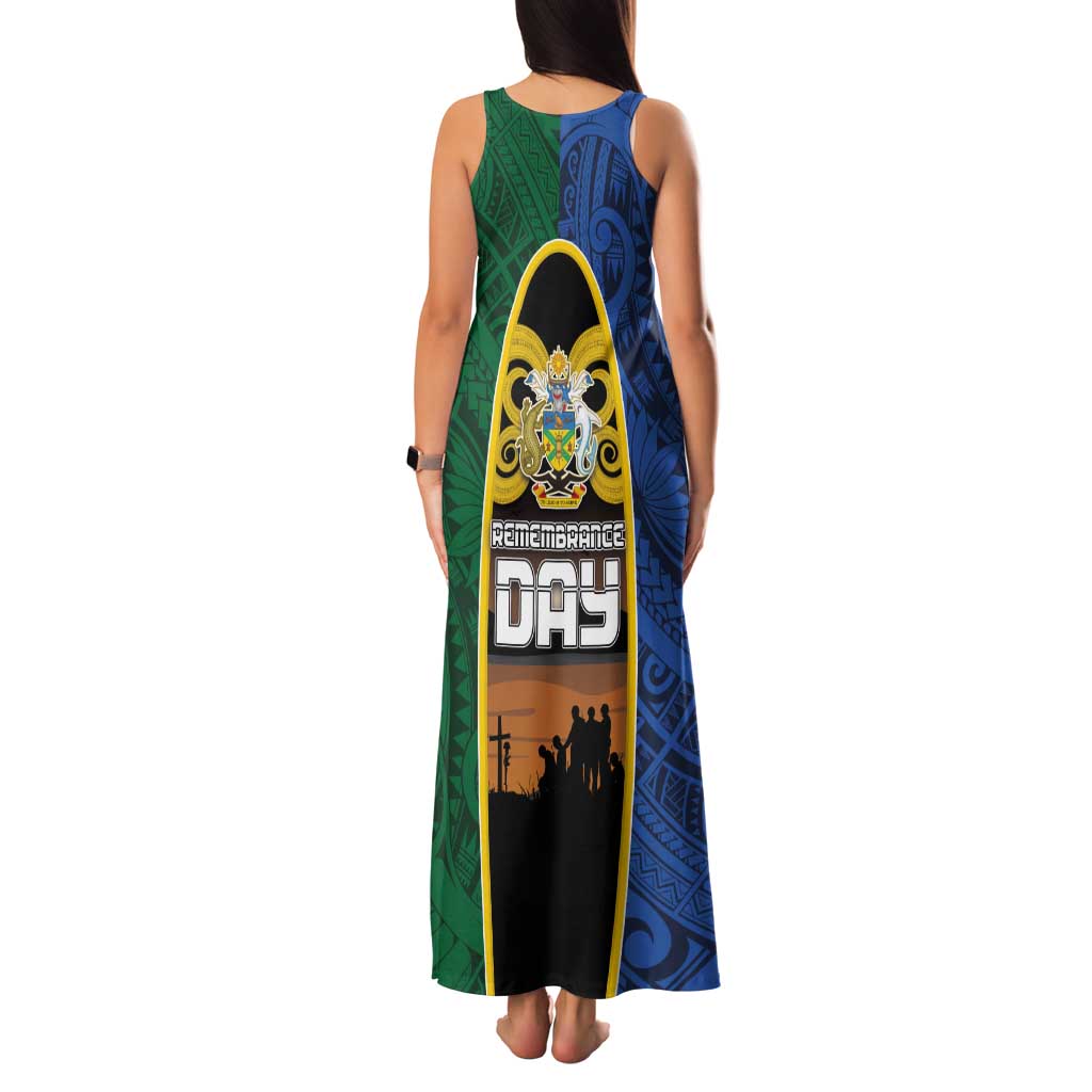 Solomon Islands Remembrance Day Family Matching Tank Maxi Dress and Hawaiian Shirt Lest We Forget and Polynesian Tattoo Pattern LT03 - Polynesian Pride