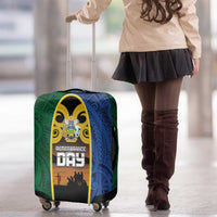 Solomon Islands Remembrance Day Luggage Cover Lest We Forget and Polynesian Tattoo Pattern LT03 - Polynesian Pride