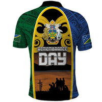 Solomon Islands Remembrance Day Polo Shirt Lest We Forget and Polynesian Tattoo Pattern LT03 - Polynesian Pride