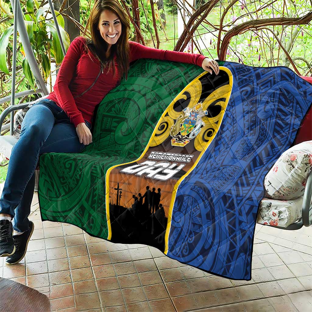 Solomon Islands Remembrance Day Quilt Lest We Forget and Polynesian Tattoo Pattern