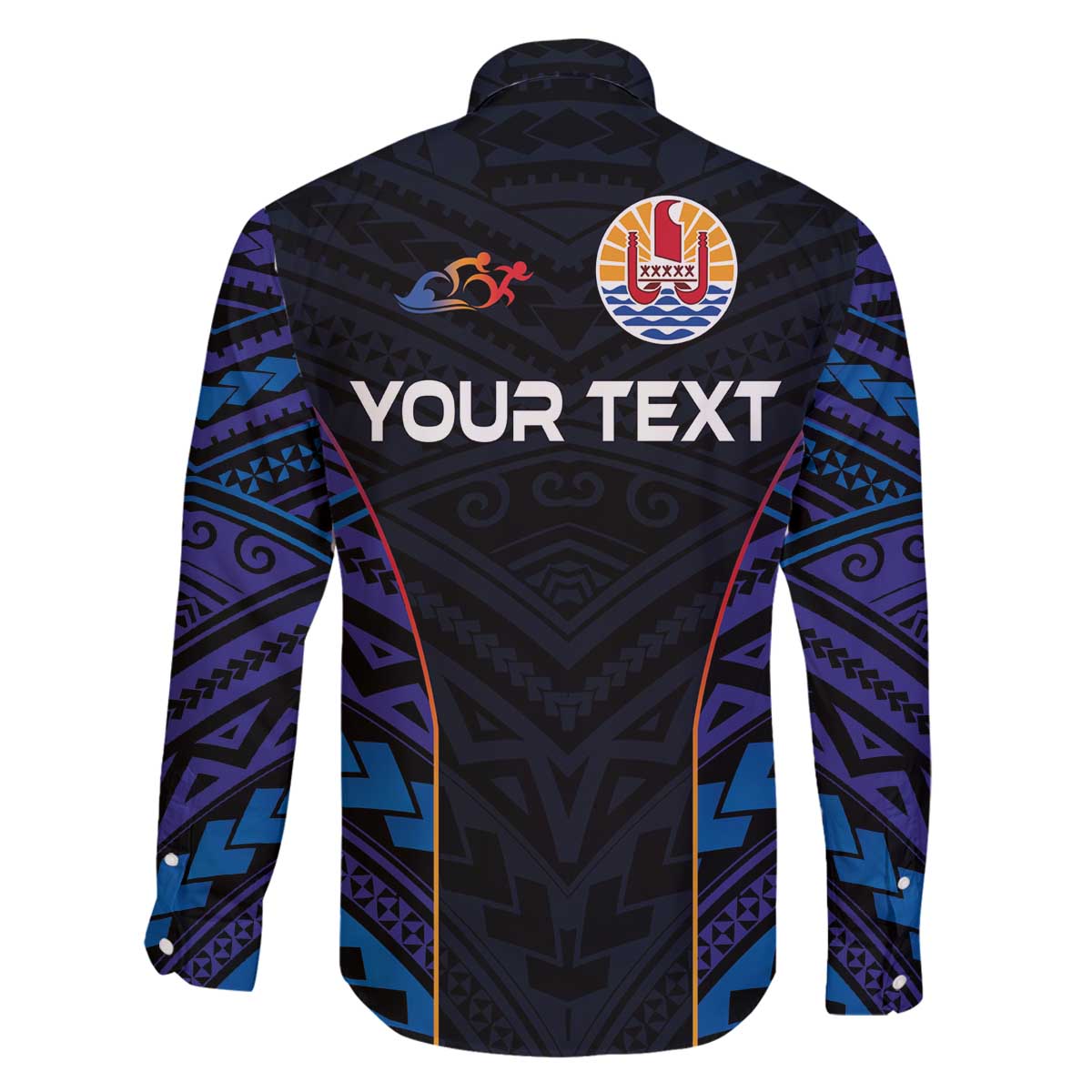 Personalised Tahiti Triathlon Polynesian Pattern Family Matching Off The Shoulder Long Sleeve Dress and Hawaiian Shirt LT03 - Polynesian Pride