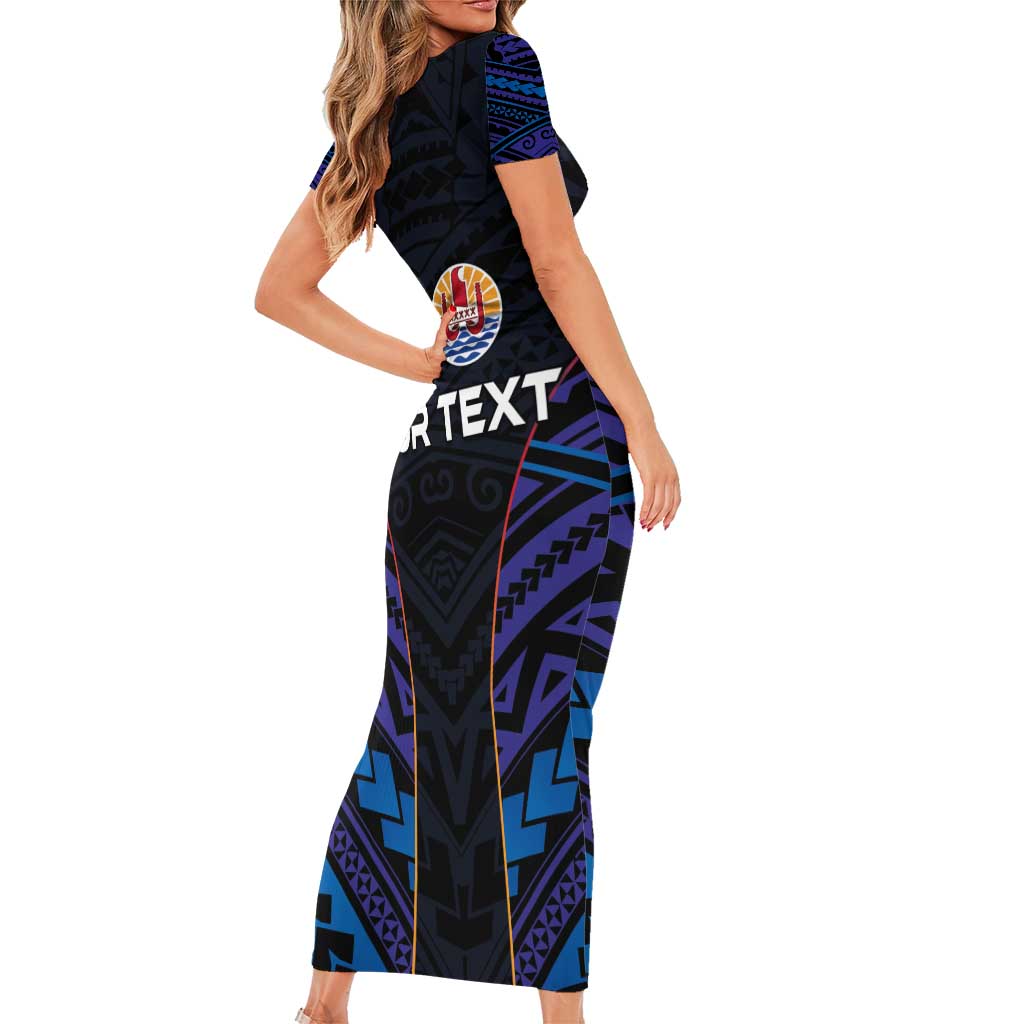 Personalised Tahiti Triathlon Polynesian Pattern Family Matching Short Sleeve Bodycon Dress and Hawaiian Shirt LT03 - Polynesian Pride