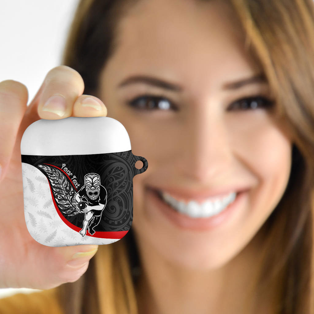 Personalised Aotearoa Lawn Bowls AirPods Case Maori Warrior and Silver Fern Sporty Style LT03 - Polynesian Pride