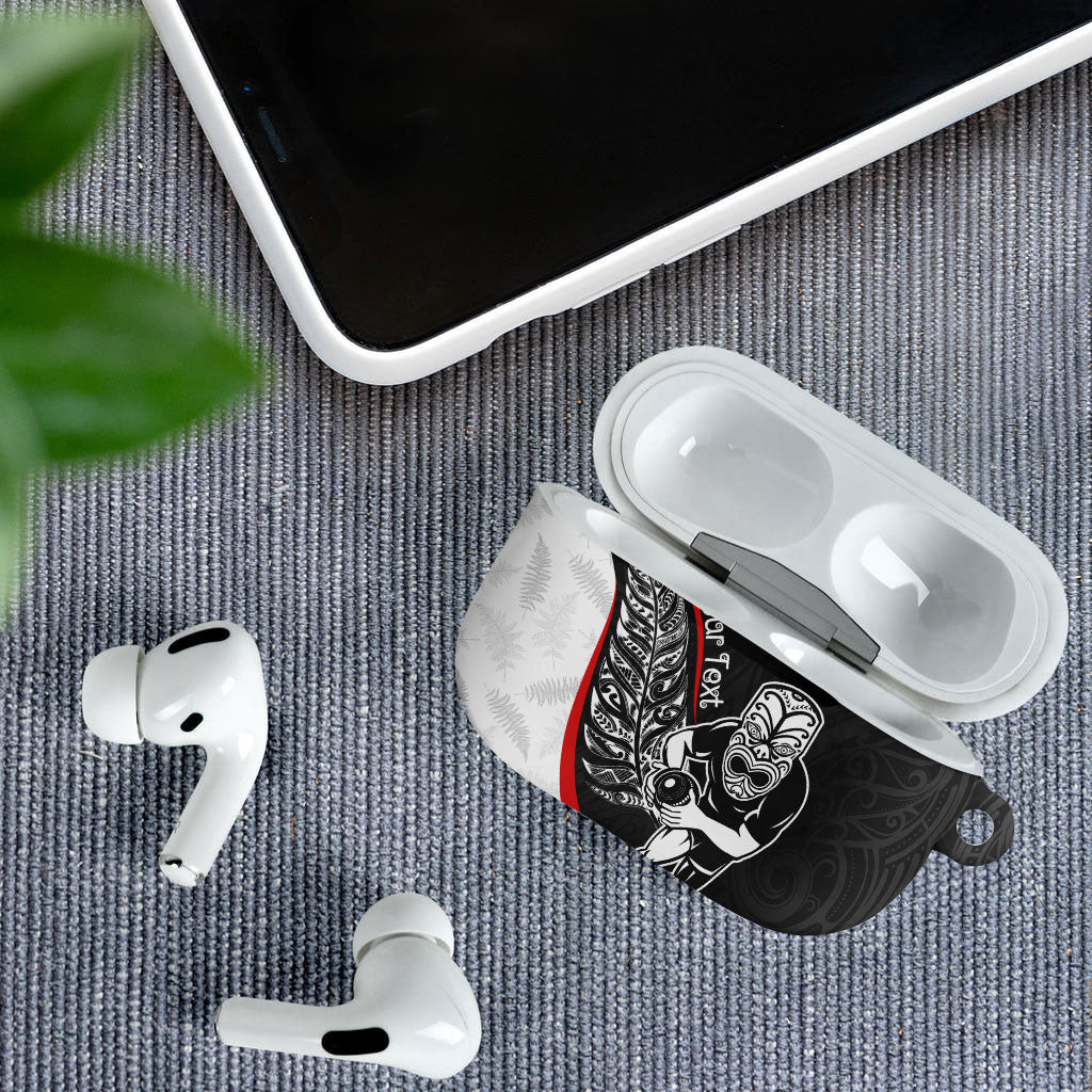 Personalised Aotearoa Lawn Bowls AirPods Case Maori Warrior and Silver Fern Sporty Style LT03 - Polynesian Pride