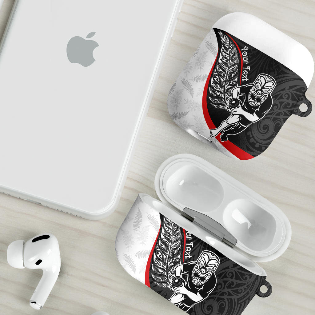 Personalised Aotearoa Lawn Bowls AirPods Case Maori Warrior and Silver Fern Sporty Style LT03 - Polynesian Pride