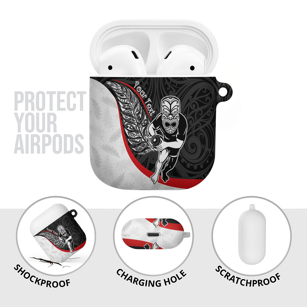 Personalised Aotearoa Lawn Bowls AirPods Case Maori Warrior and Silver Fern Sporty Style LT03 - Polynesian Pride