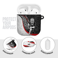 Personalised Aotearoa Lawn Bowls AirPods Case Maori Warrior and Silver Fern Sporty Style LT03 - Polynesian Pride