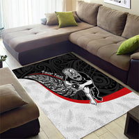 Personalised Aotearoa Lawn Bowls Area Rug Maori Warrior and Silver Fern Sporty Style LT03 - Polynesian Pride
