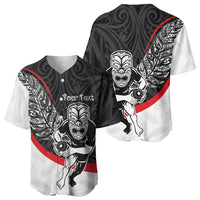 Personalised Aotearoa Lawn Bowls Baseball Jersey Maori Warrior and Silver Fern Sporty Style LT03 - Polynesian Pride